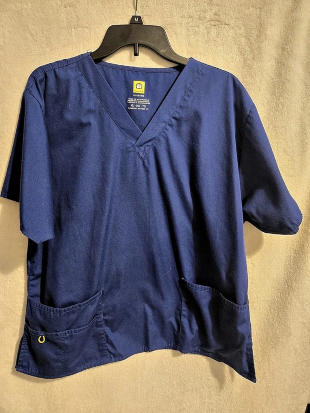 WonderWink Origins Modern Fit Scrub Top Scrub Top in Blue Size XL